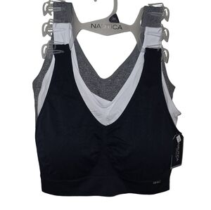 Nautica 3 Pk Active Comfy Athletic Sports Bras Bralettes Lounge Stretch Plus 2X
